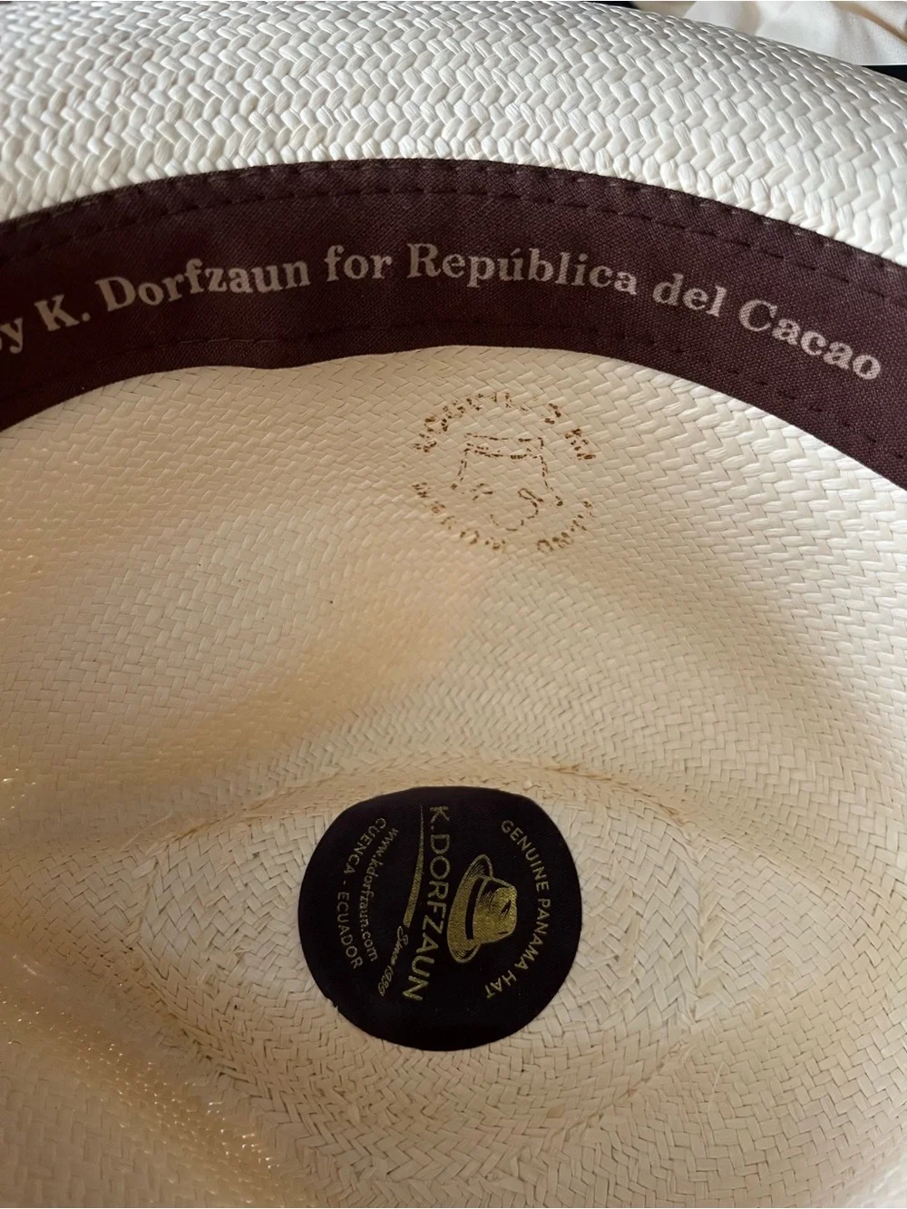 R. Dorfzaun Republica del Cacao Straw Fedora Hat Size 55